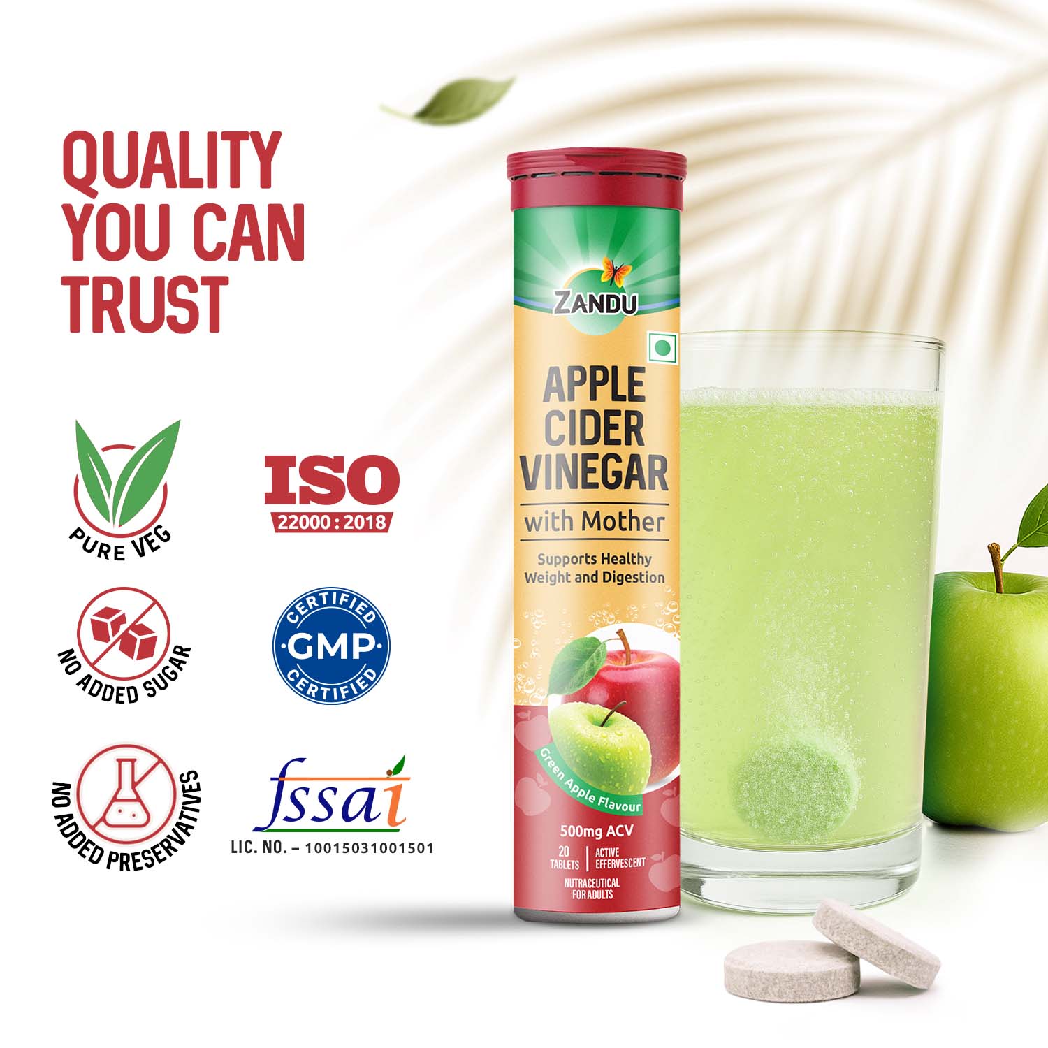 Zandu Apple Cider Vinegar (ACV) Effervescent Tablets - Image 6