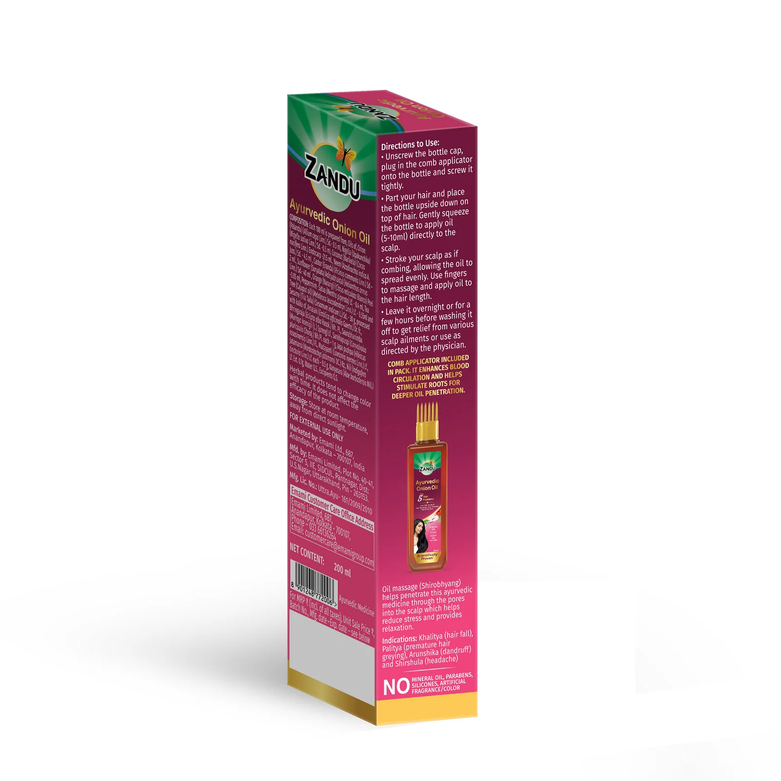 Zandu Ayurvedic Onion Hair Oil (200 ml) - Image 14