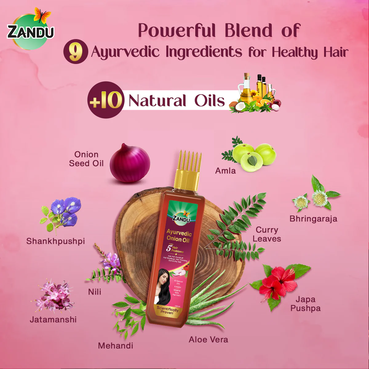 Zandu Ayurvedic Onion Hair Oil (200 ml) - Image 5