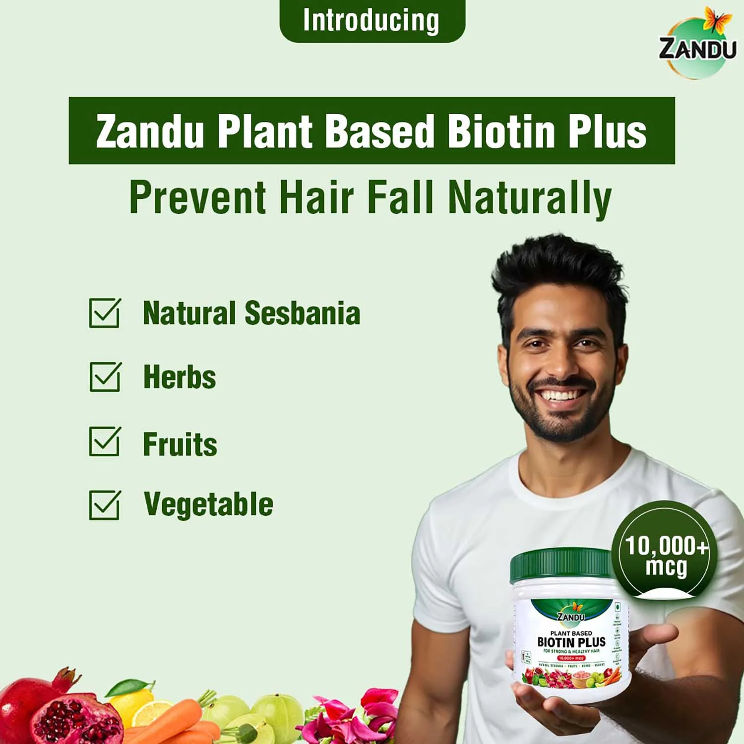 Zandu Plant Based Biotin Plus Powder (200g) - Image 3