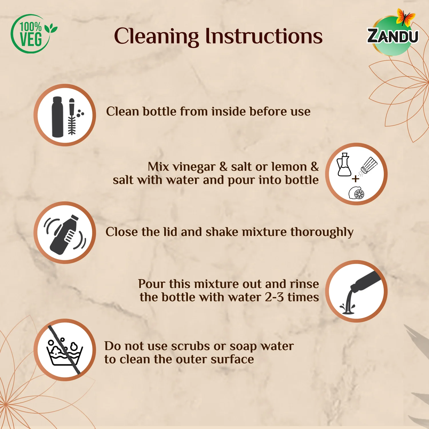 Zandu Copper Water Bottle - Image 10