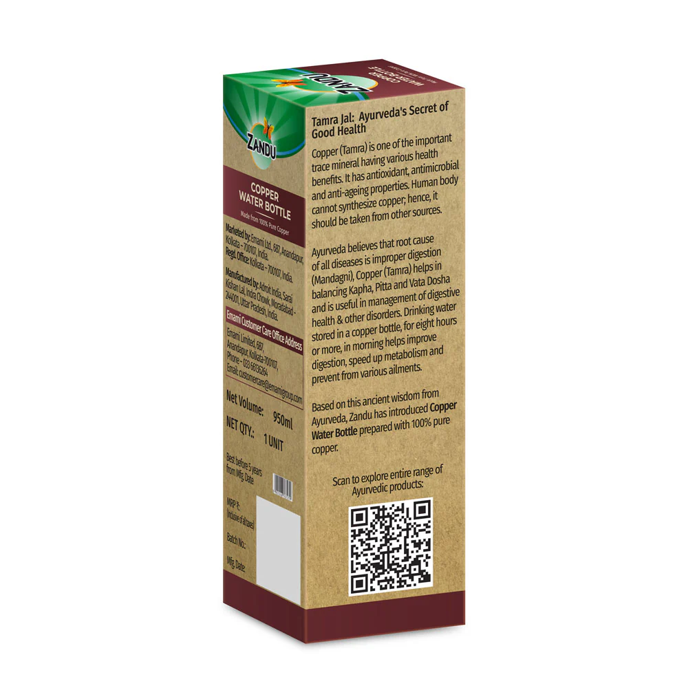 Zandu Copper Water Bottle - Image 18