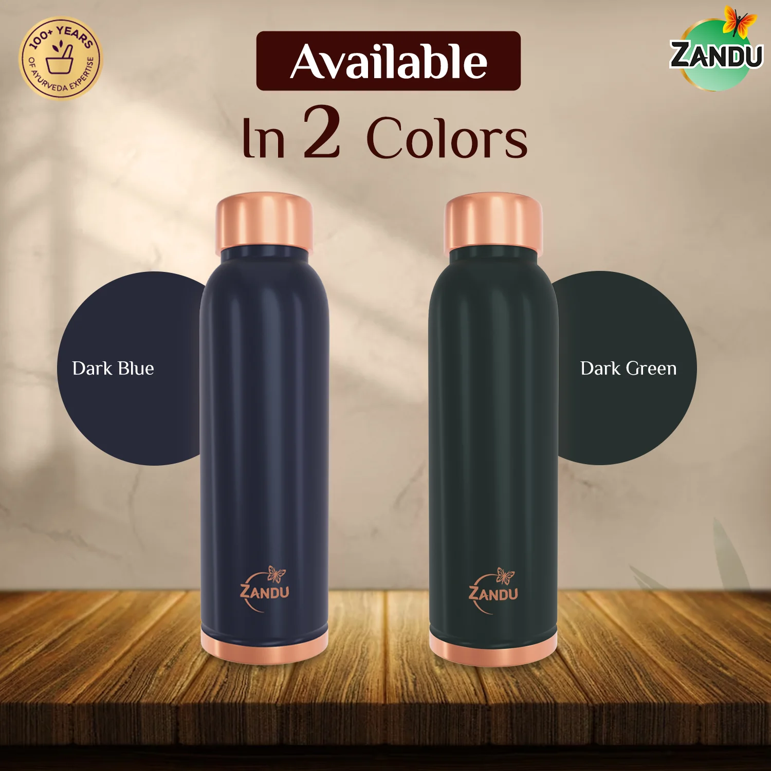 Zandu Copper Water Bottle - Image 8