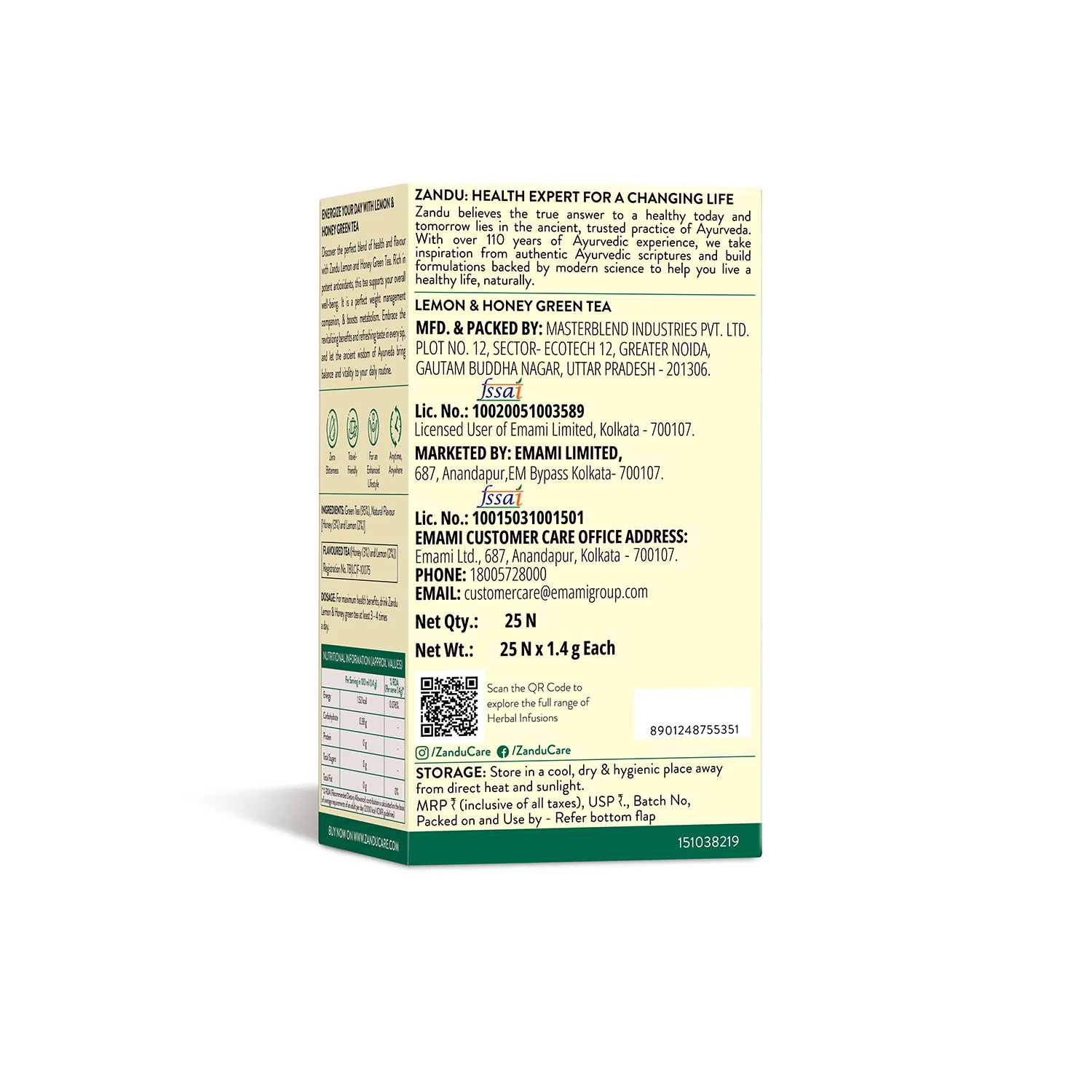 Zandu Lemon Honey Green Tea - Image 10