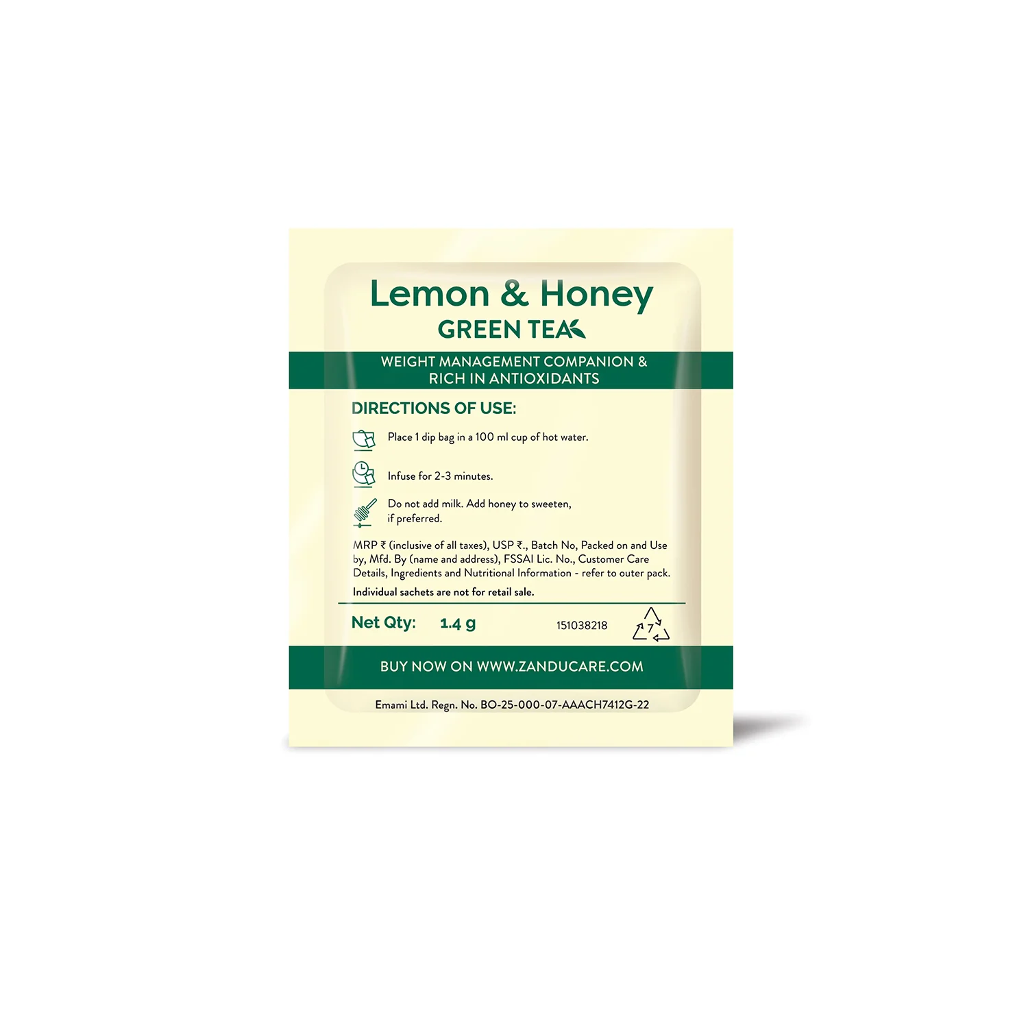 Zandu Lemon Honey Green Tea - Image 9