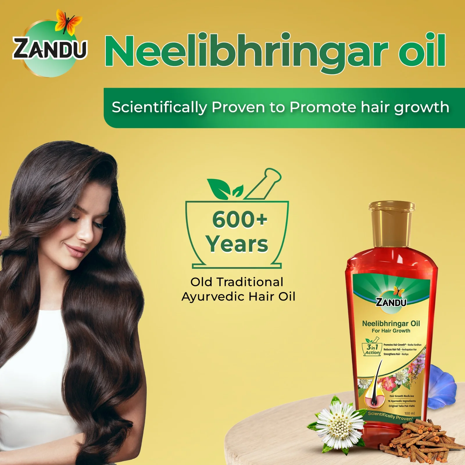 Zandu Neelibhringar Hair Oil (100 ml) - Image 3
