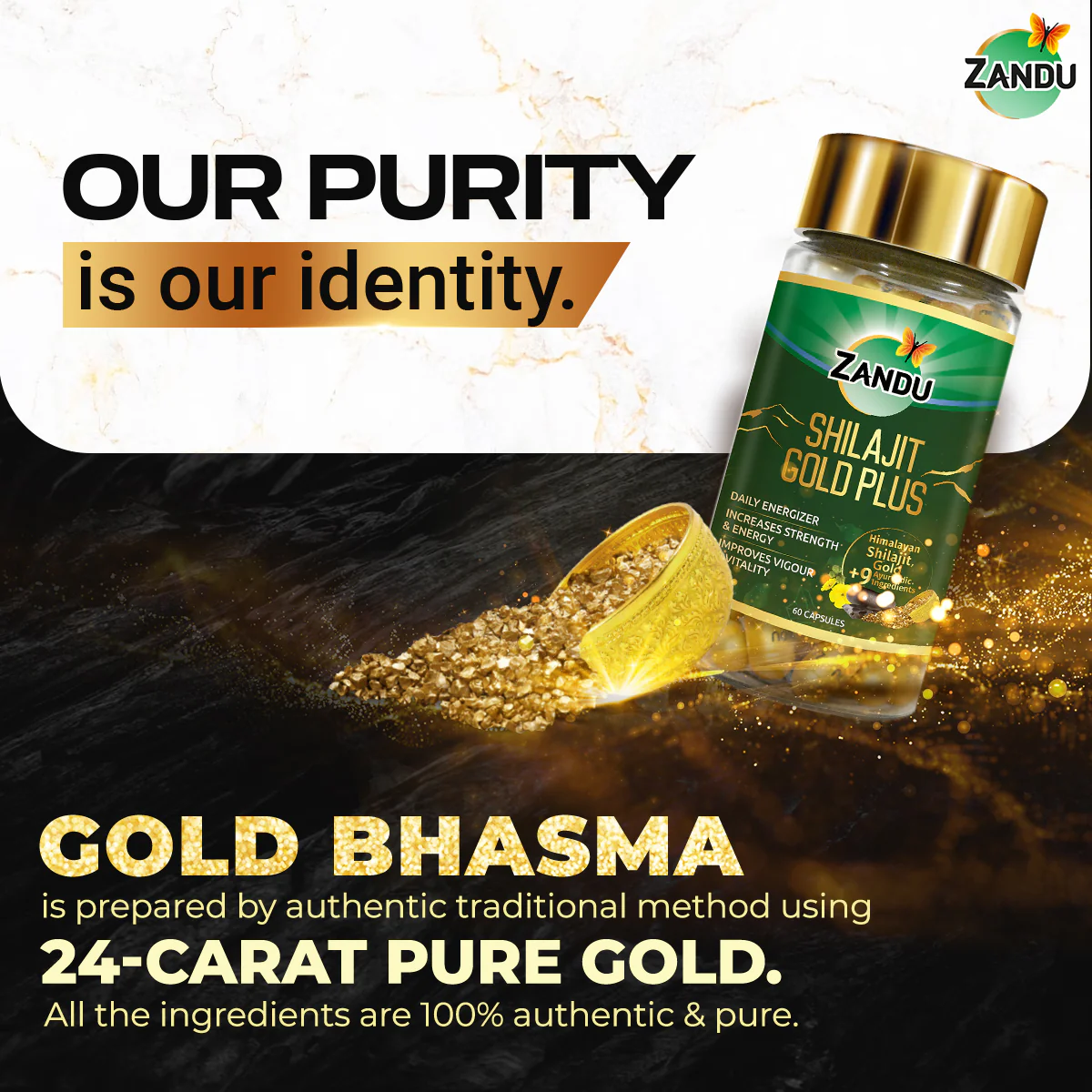 Zandu Sheelajet Gold Plus (60 Caps) + Ashwa Gandha Gold Plus (60 Caps) Combo - Image 3