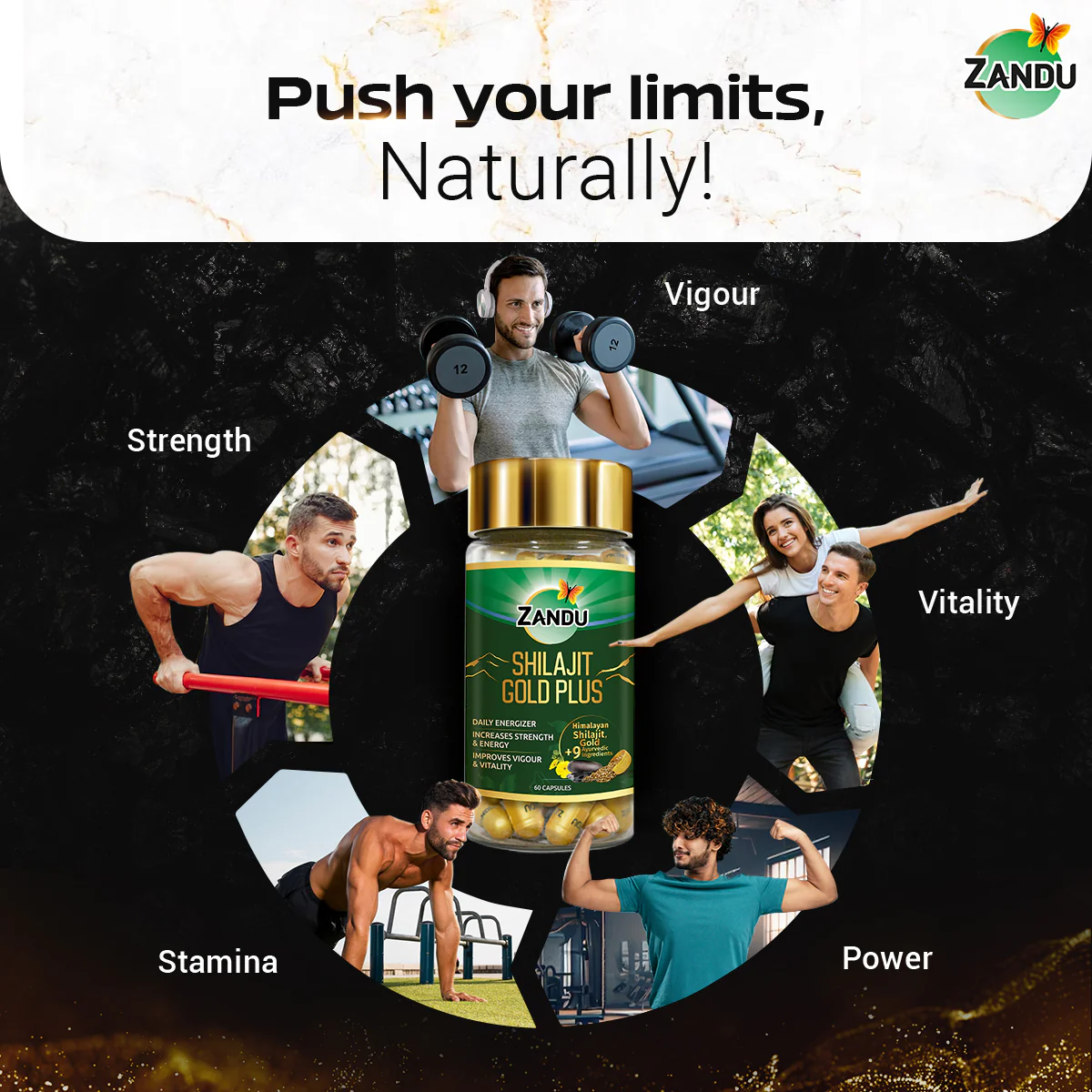 Zandu Sheelajet Gold Plus (60 Caps) + Ashwa Gandha Gold Plus (60 Caps) Combo - Image 5