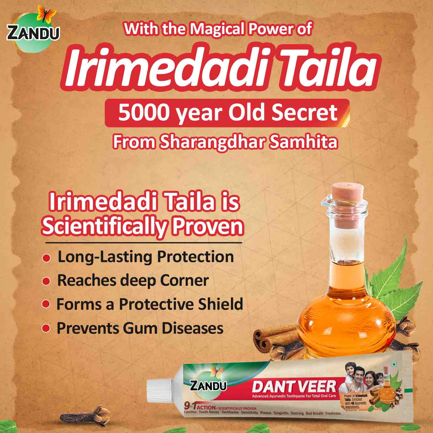 Zandu Dantveer Ayurvedic Oral Care Kit - Image 5