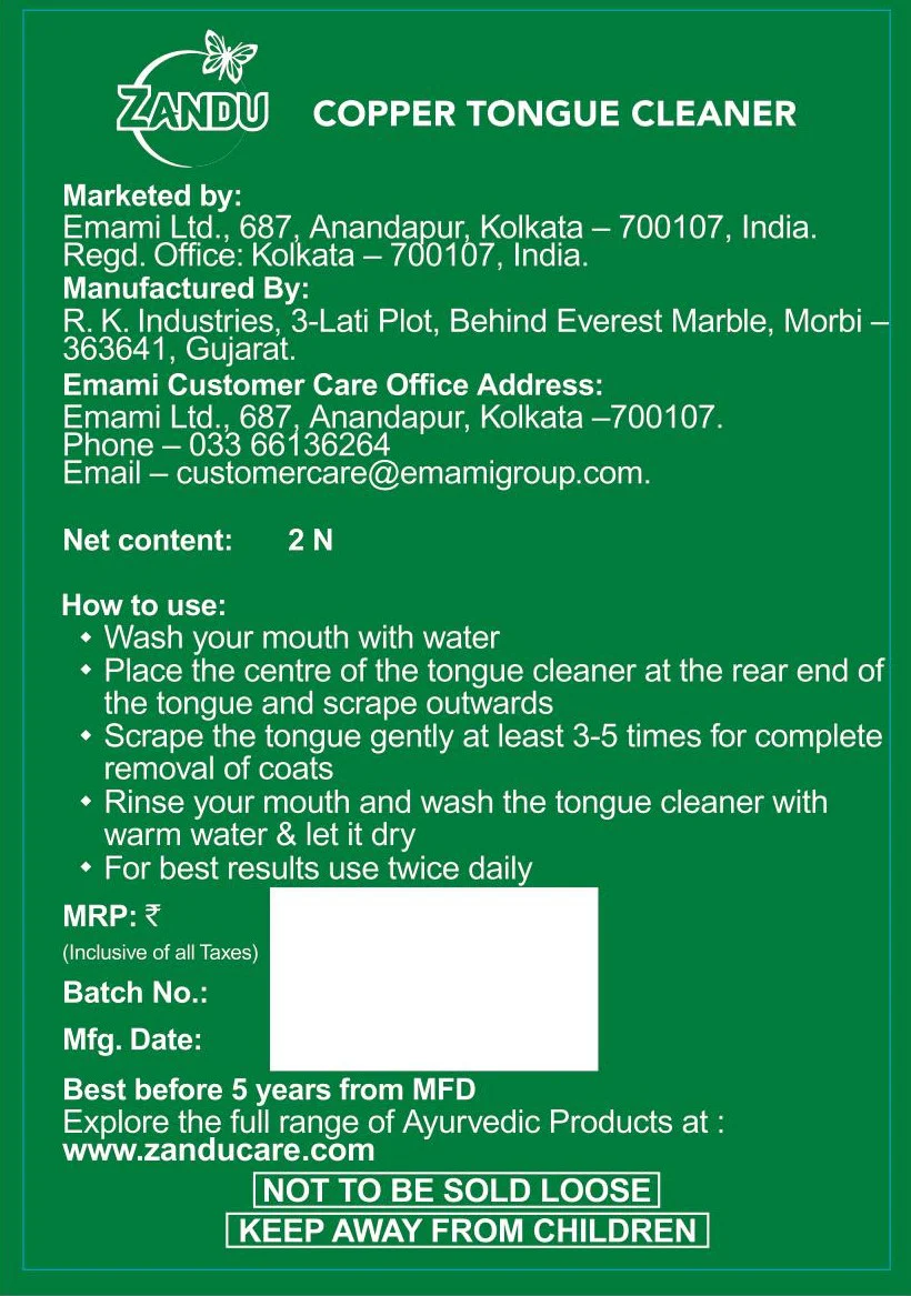 Zandu Copper Tongue Cleaner - Image 8
