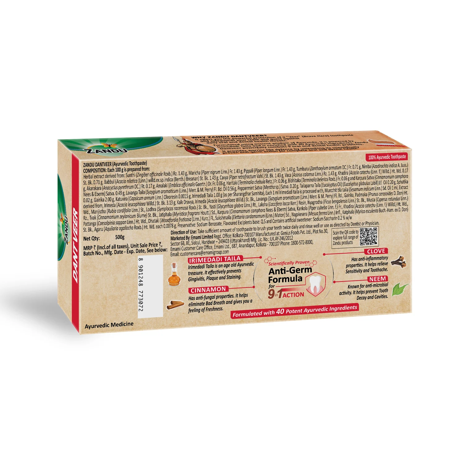 Zandu Dantveer Ayurvedic Toothpaste - Image 13