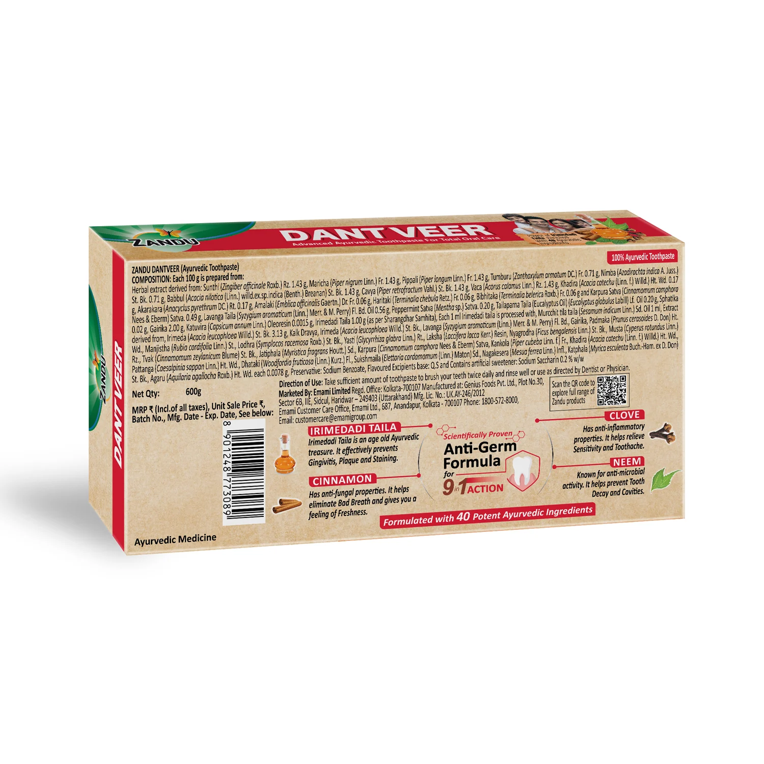 Zandu Dantveer Ayurvedic Toothpaste - Image 14