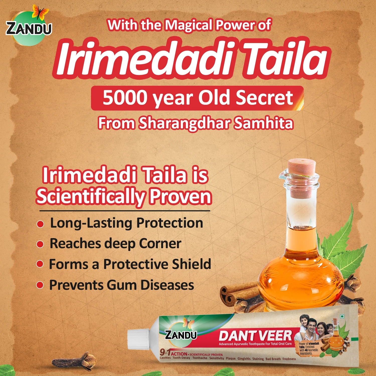 Zandu Dantveer Ayurvedic Toothpaste - Image 5