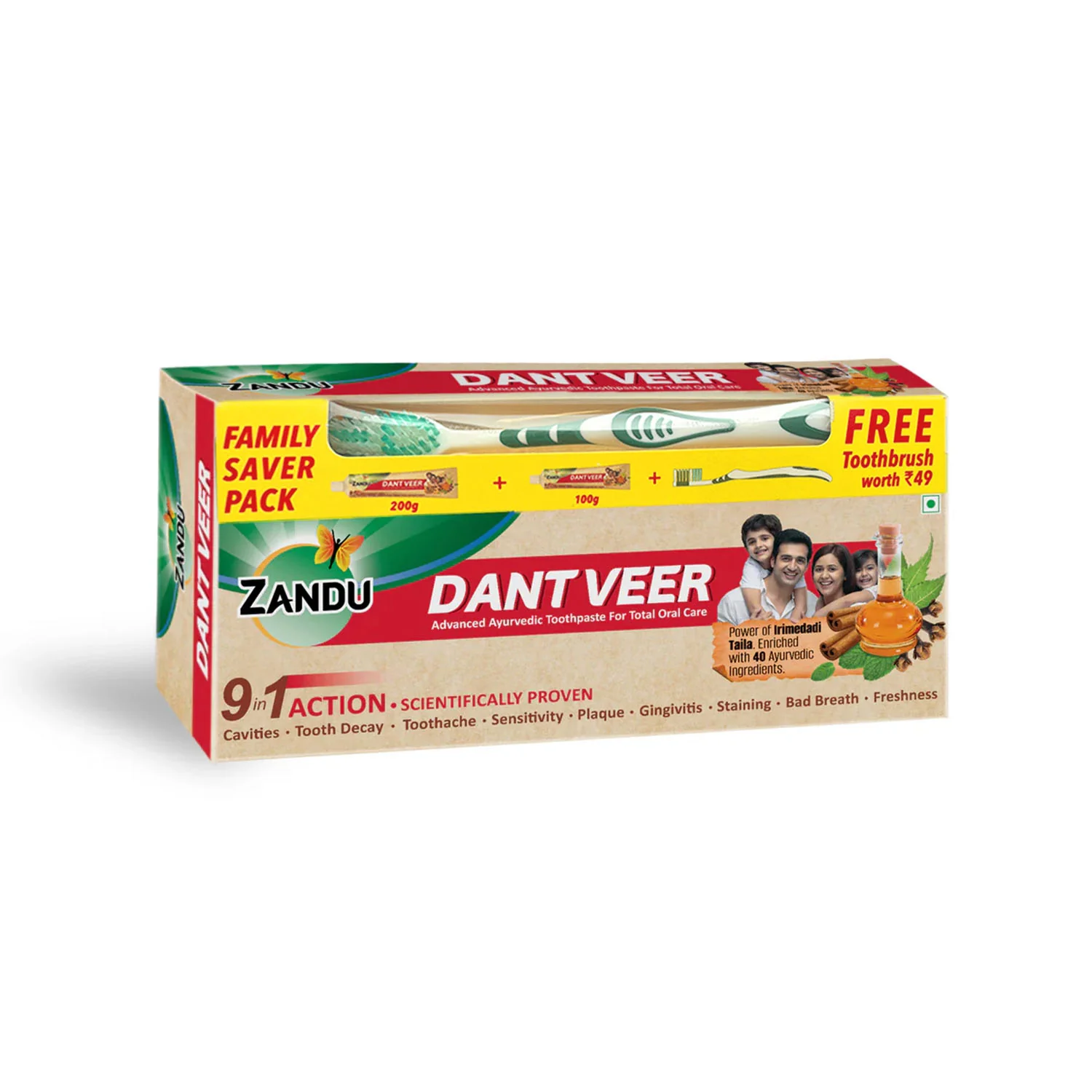 Zandu Dantveer Ayurvedic Toothpaste - Image 8
