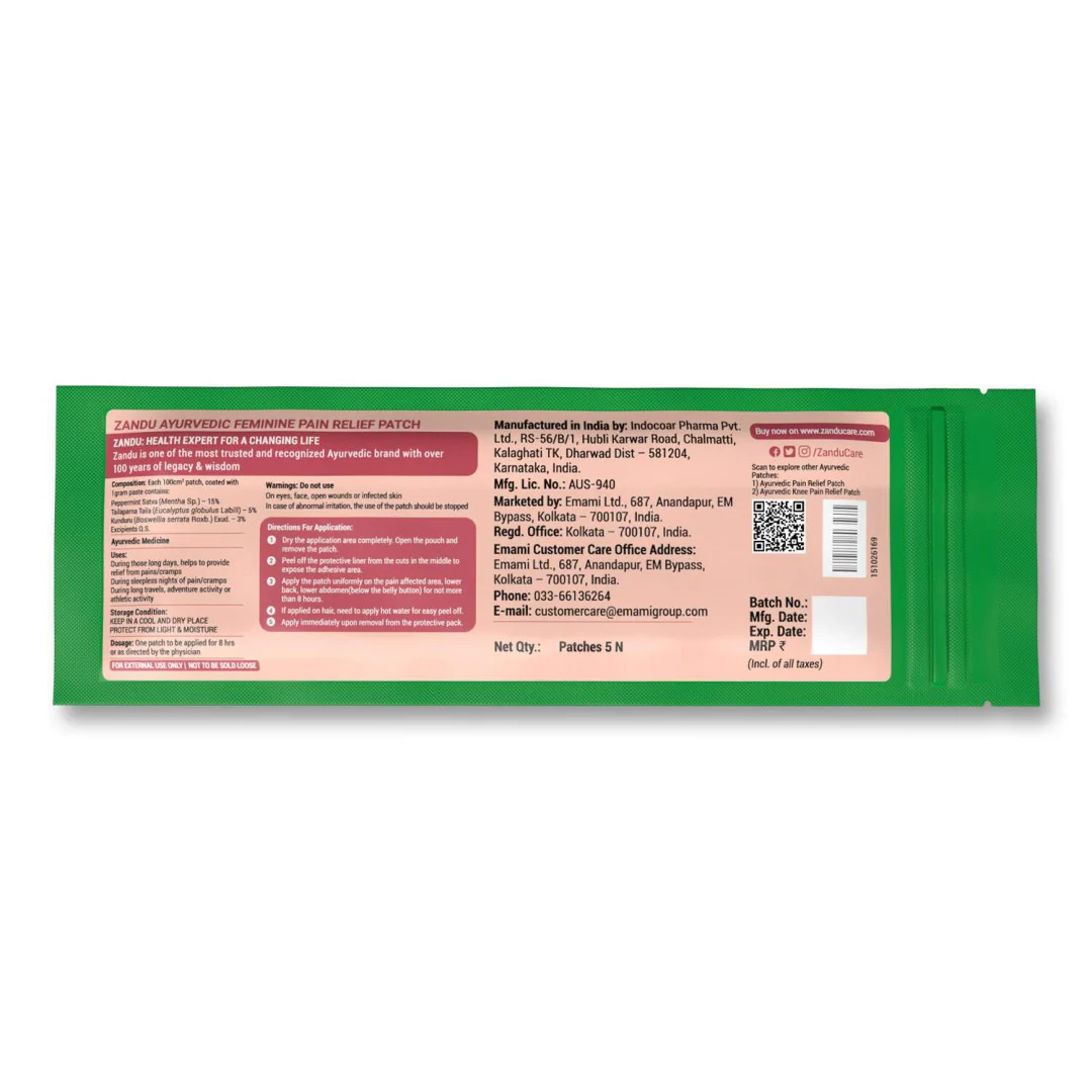 Zandu Pain Relief Patch for Cramps - Image 7