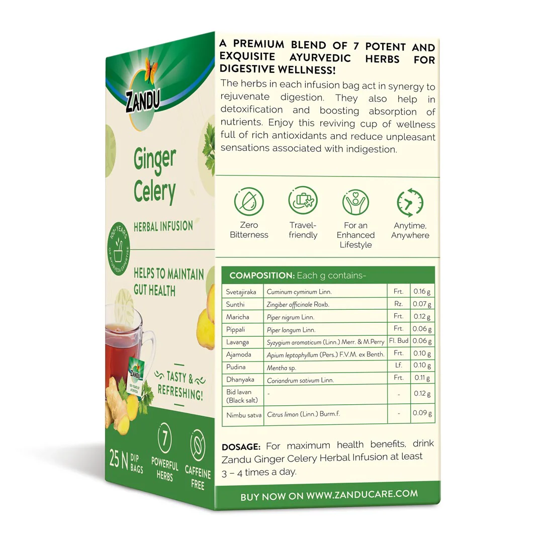 Zandu Ginger Celery Tea - Gut Health - Image 10