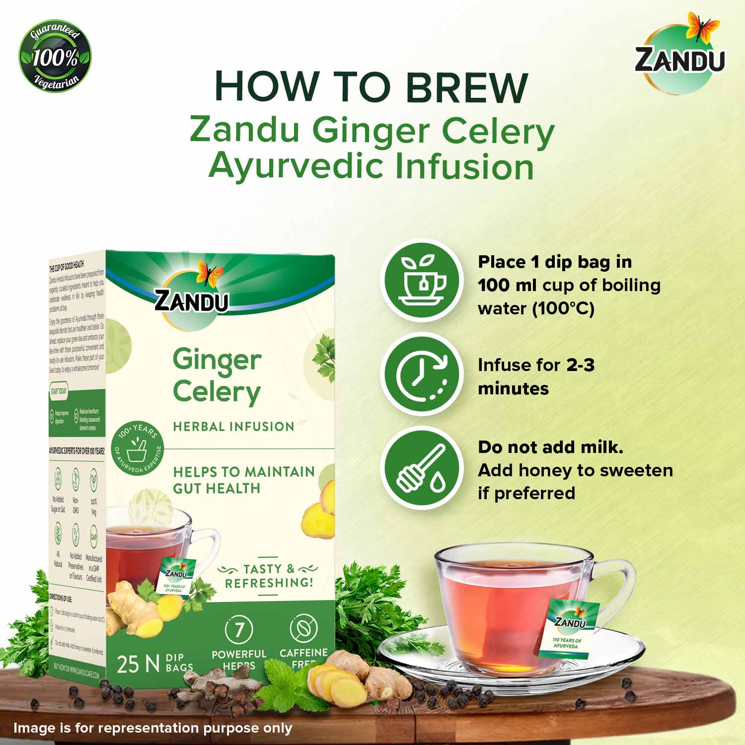 Zandu Ginger Celery Tea - Gut Health - Image 3