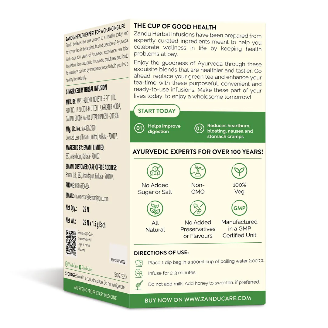 Zandu Ginger Celery Tea - Gut Health - Image 9