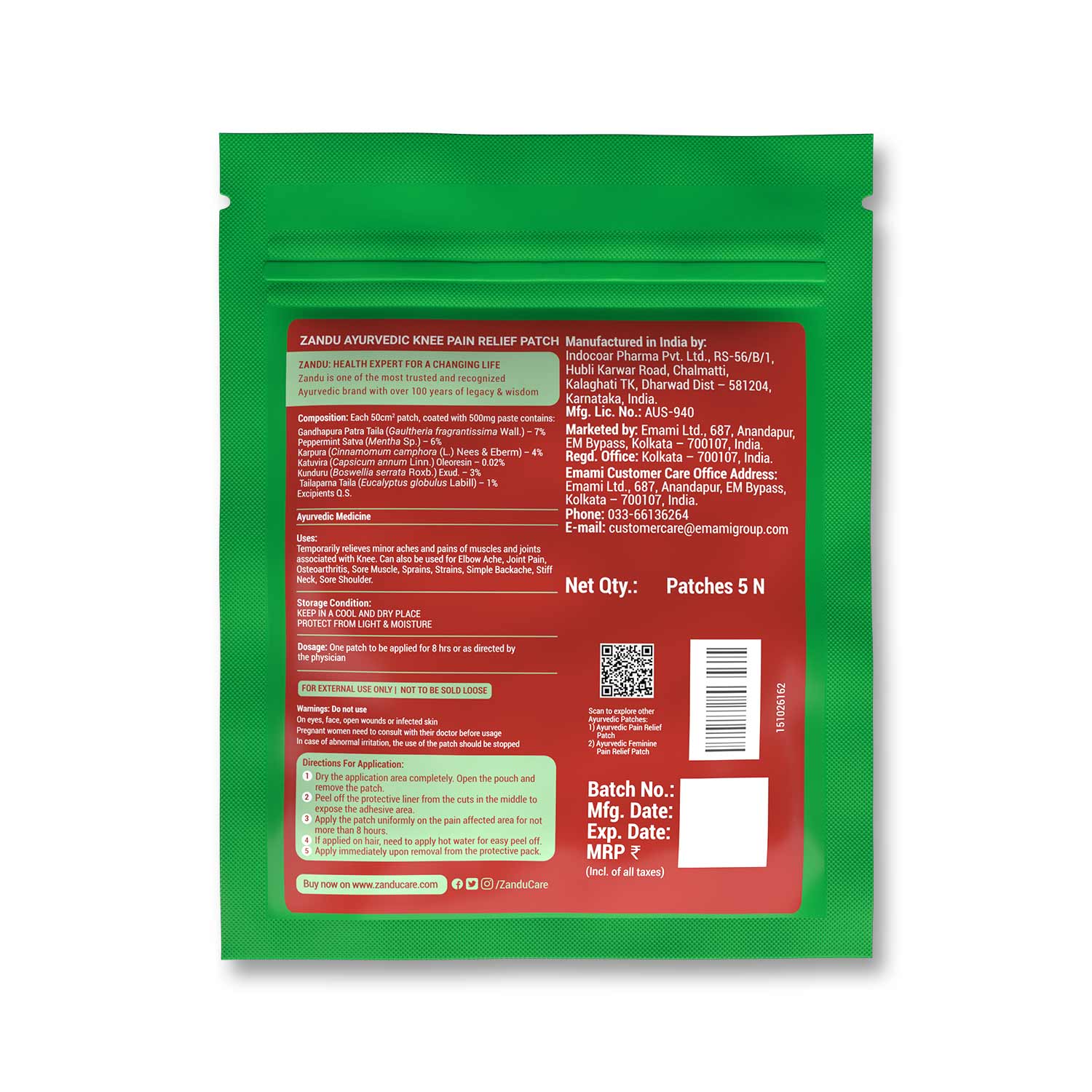 Zandu Knee Pain Relief Patch - Image 7