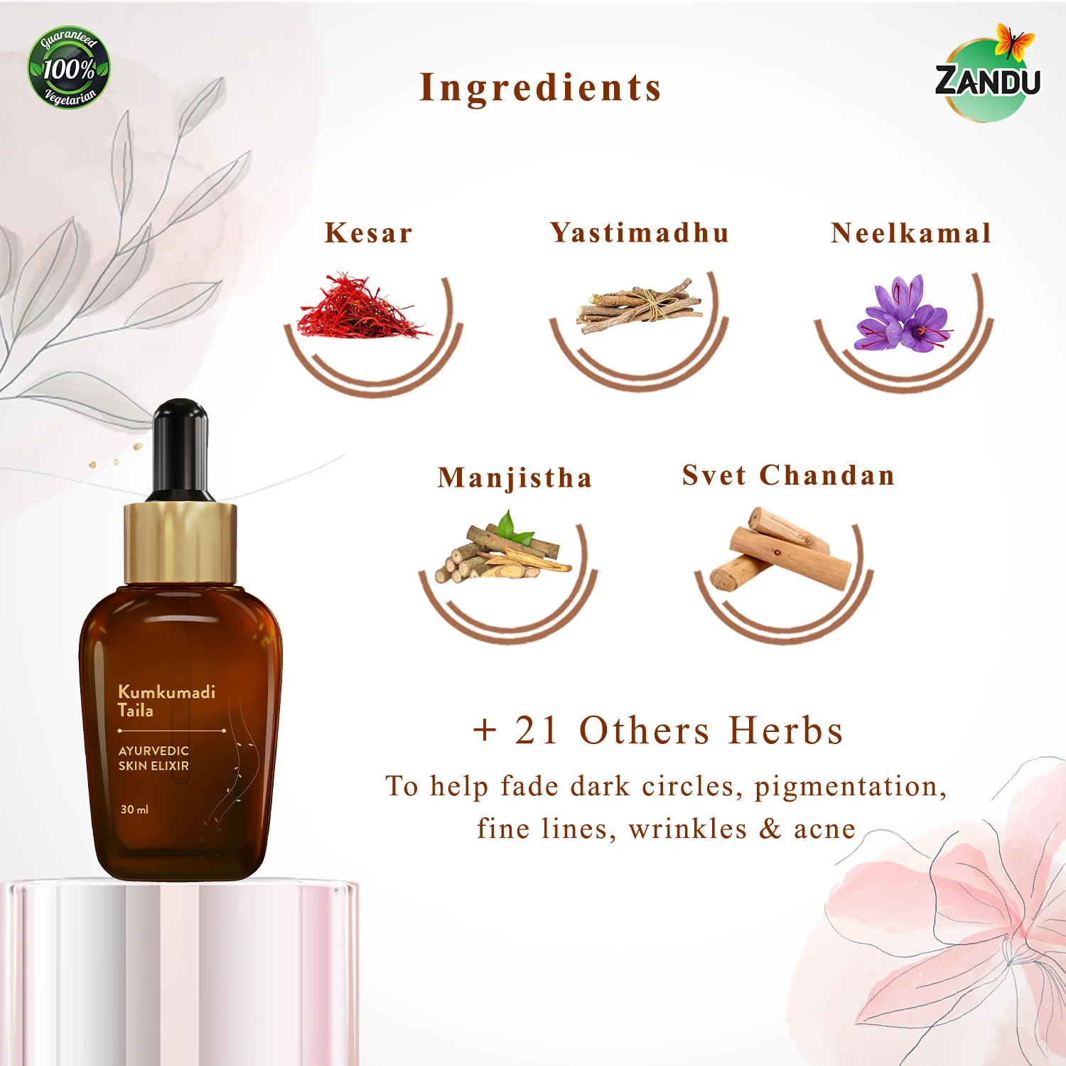 Zandu Kumkumadi Facial Massage Oil - Image 3