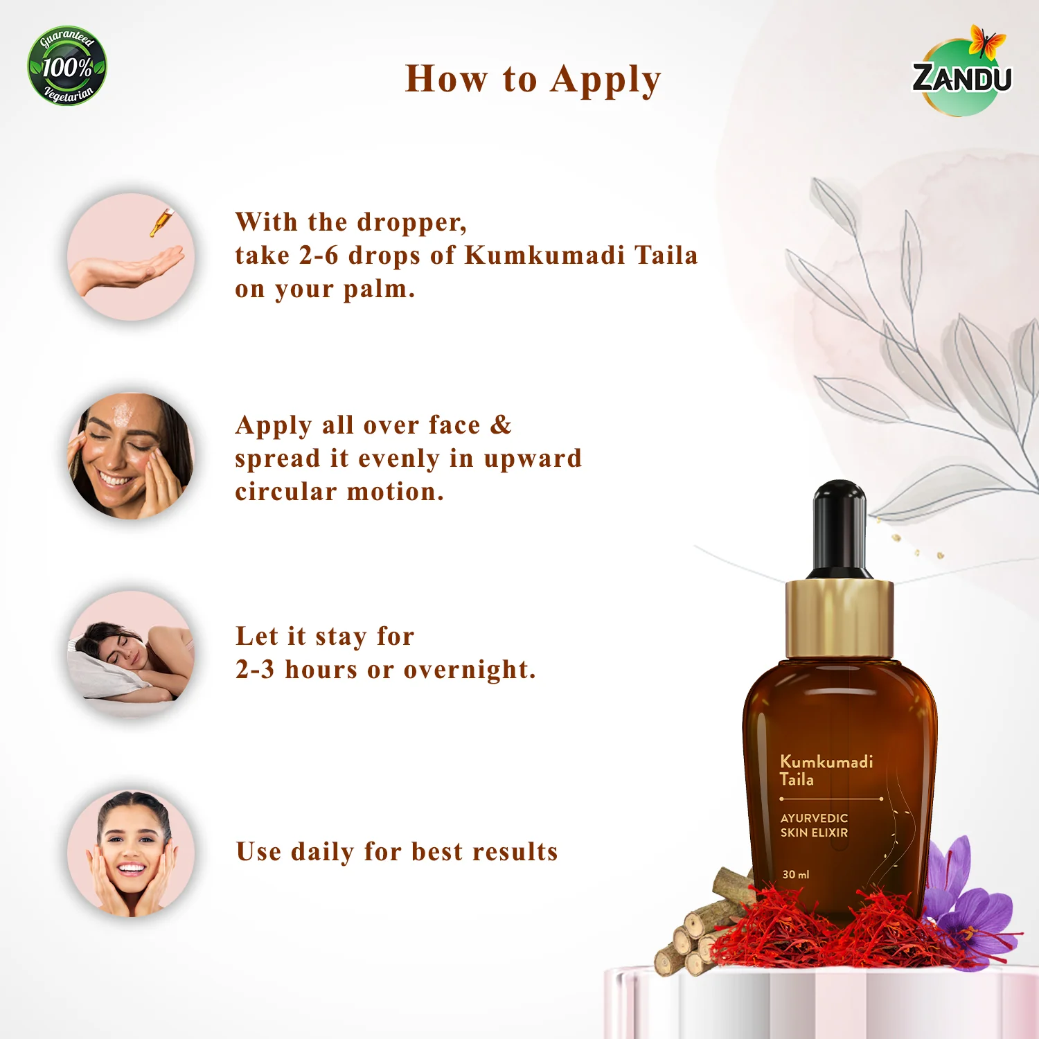 Zandu Kumkumadi Facial Massage Oil - Image 6