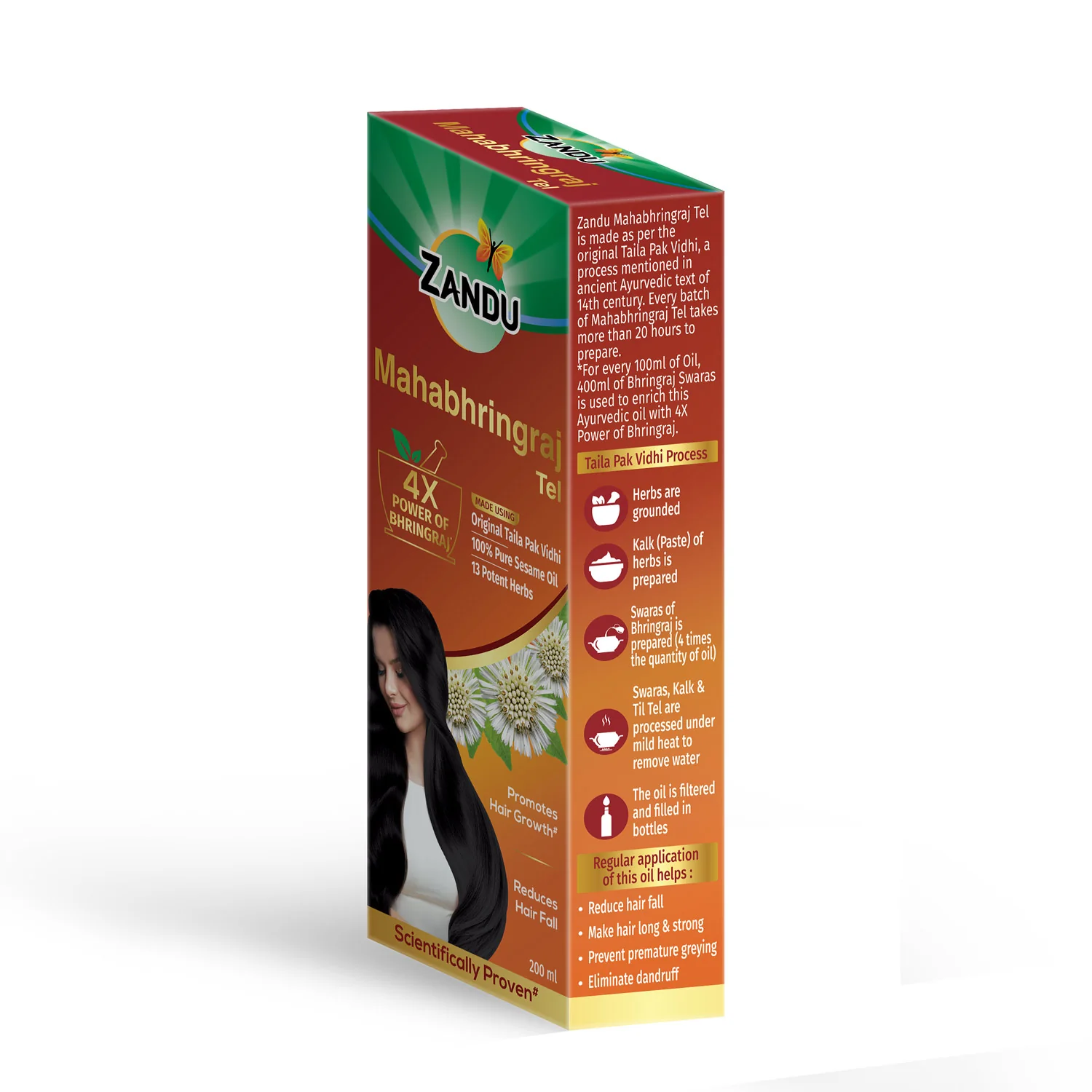 Zandu Mahabhringraj Hair Oil (200ml) - Image 12