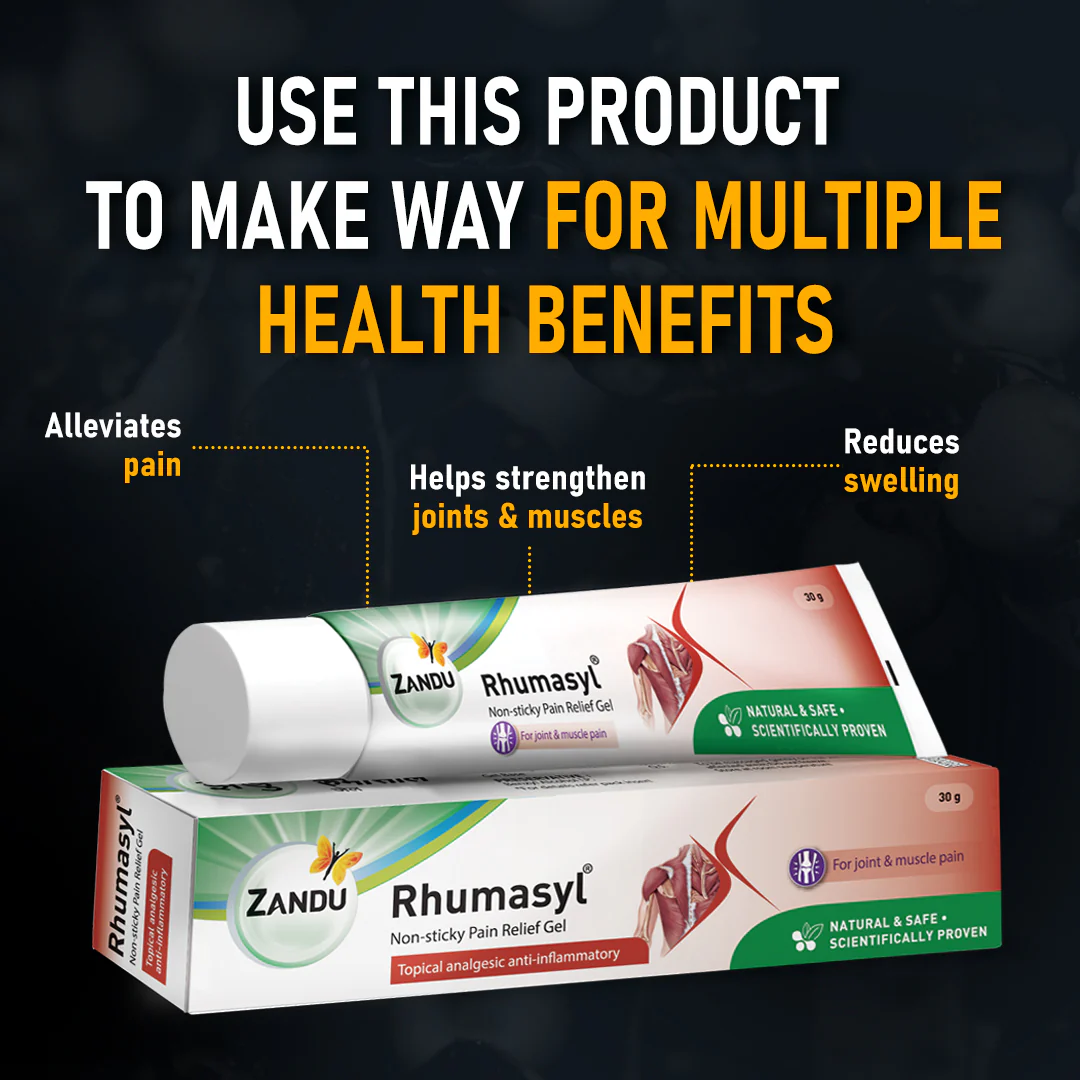 Zandu Rhumasyl Gel for Quick Pain Relief (Pack of 3) - Image 7