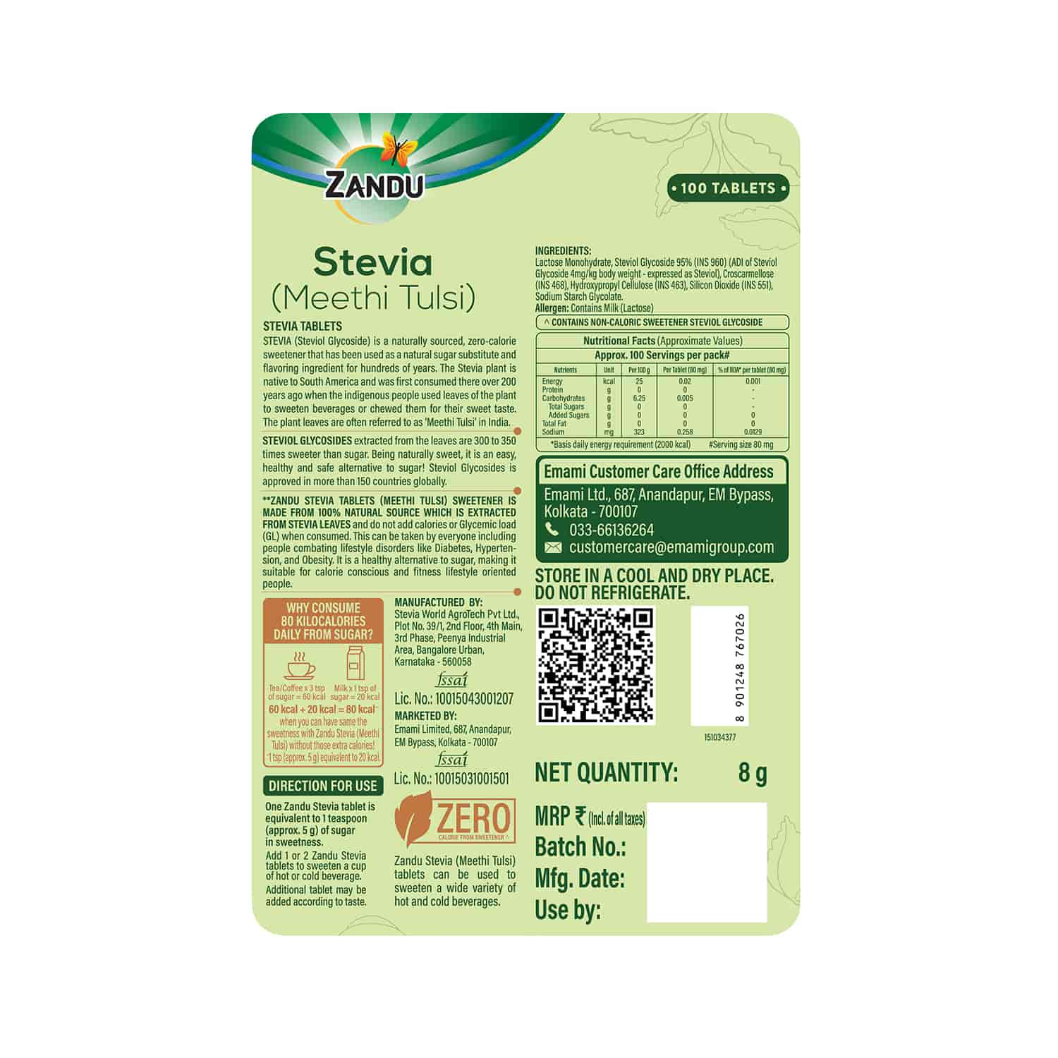 Zandu Stevia Tablets (Meethi Tulsi) - Image 5