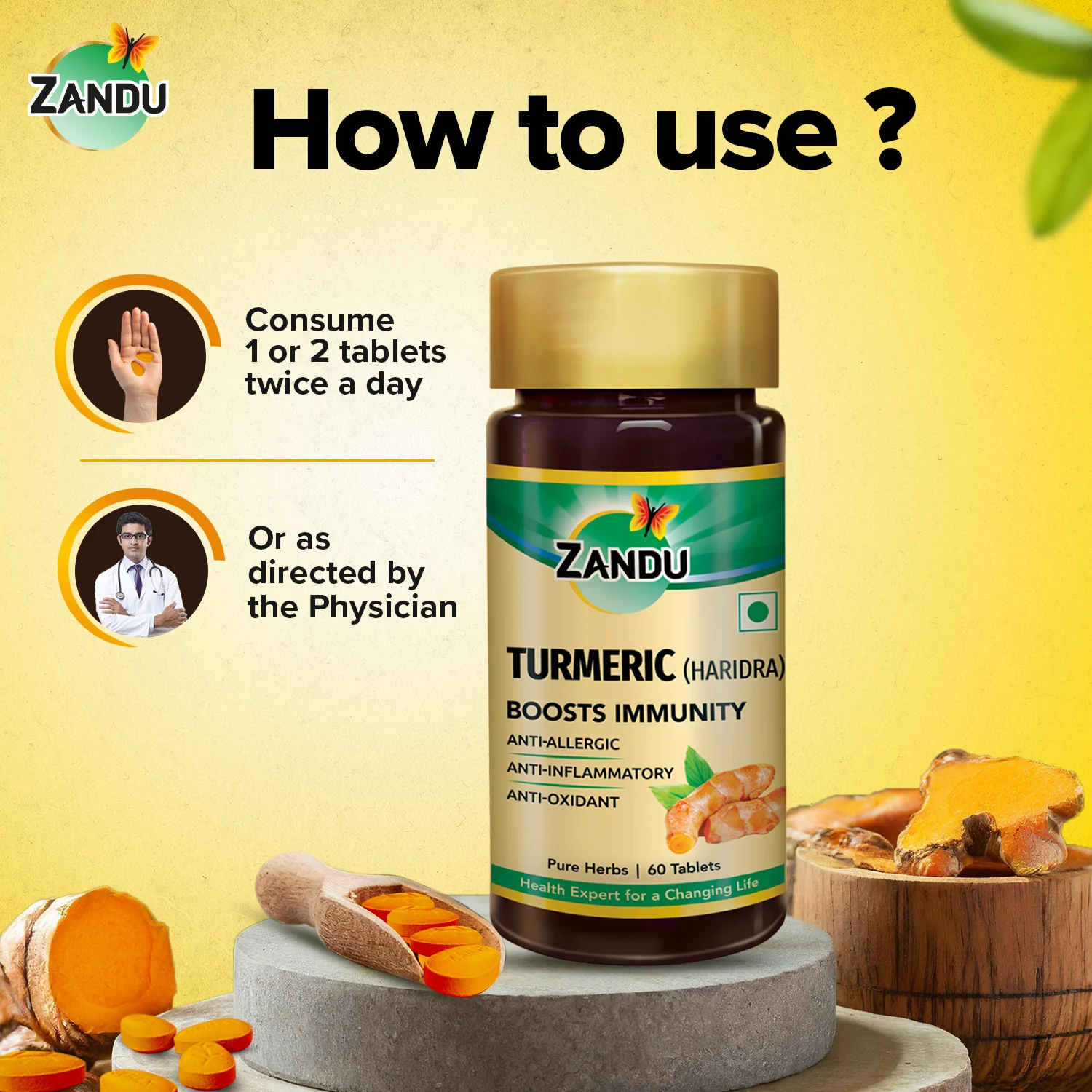 Zandu Turmeric Tablets for Immunity & Inflammation Relief - Image 5