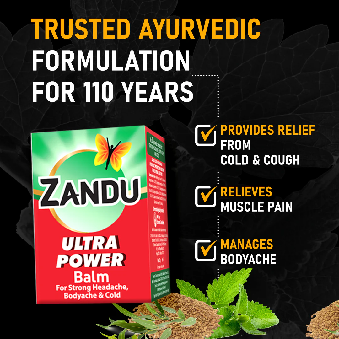 Zandu Ultra Power Red Balm | Ayurvedic Pain Relief Balm for Headache, Cold & Back Pain (Pack of 4) - Image 4