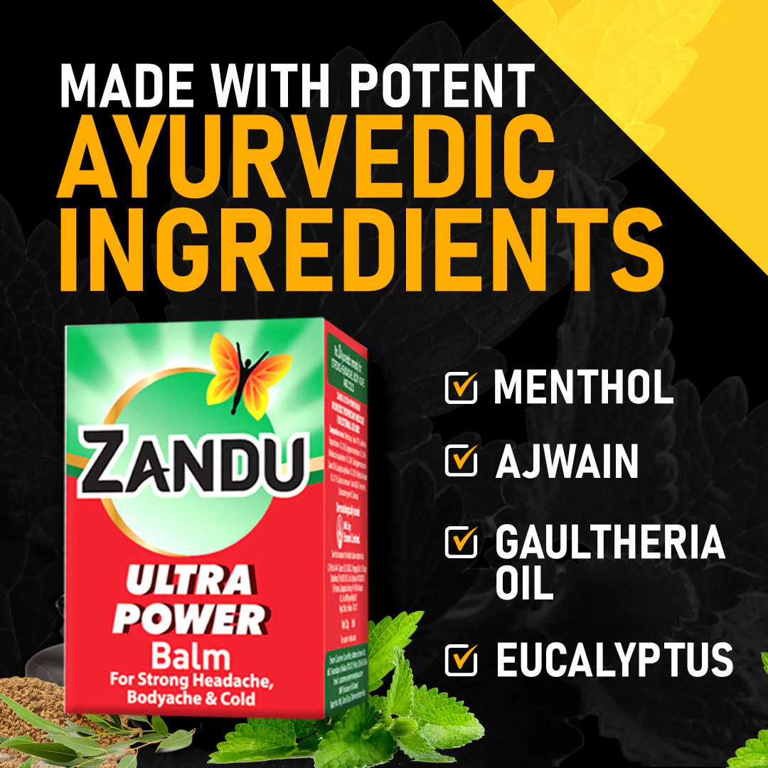 Zandu Ultra Power Red Balm | Ayurvedic Pain Relief Balm for Headache, Cold & Back Pain (Pack of 4) - Image 5