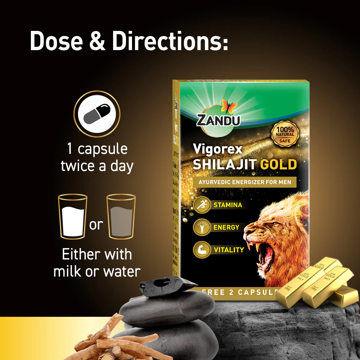 Zandu Vigorex Shilajit Gold (2 Caps Free) - Image 6